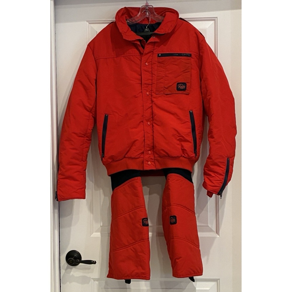 Vtg Roffe Ski Jacket & Pant Set Mens L/36R‎ Red/Navy Jacket Thinsulate USA Made